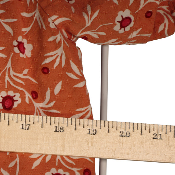 Isabel Maternity Blouse Womens Large Floral Textured Square Neck 3/4 Sleeve Top - Picture 9 of 12